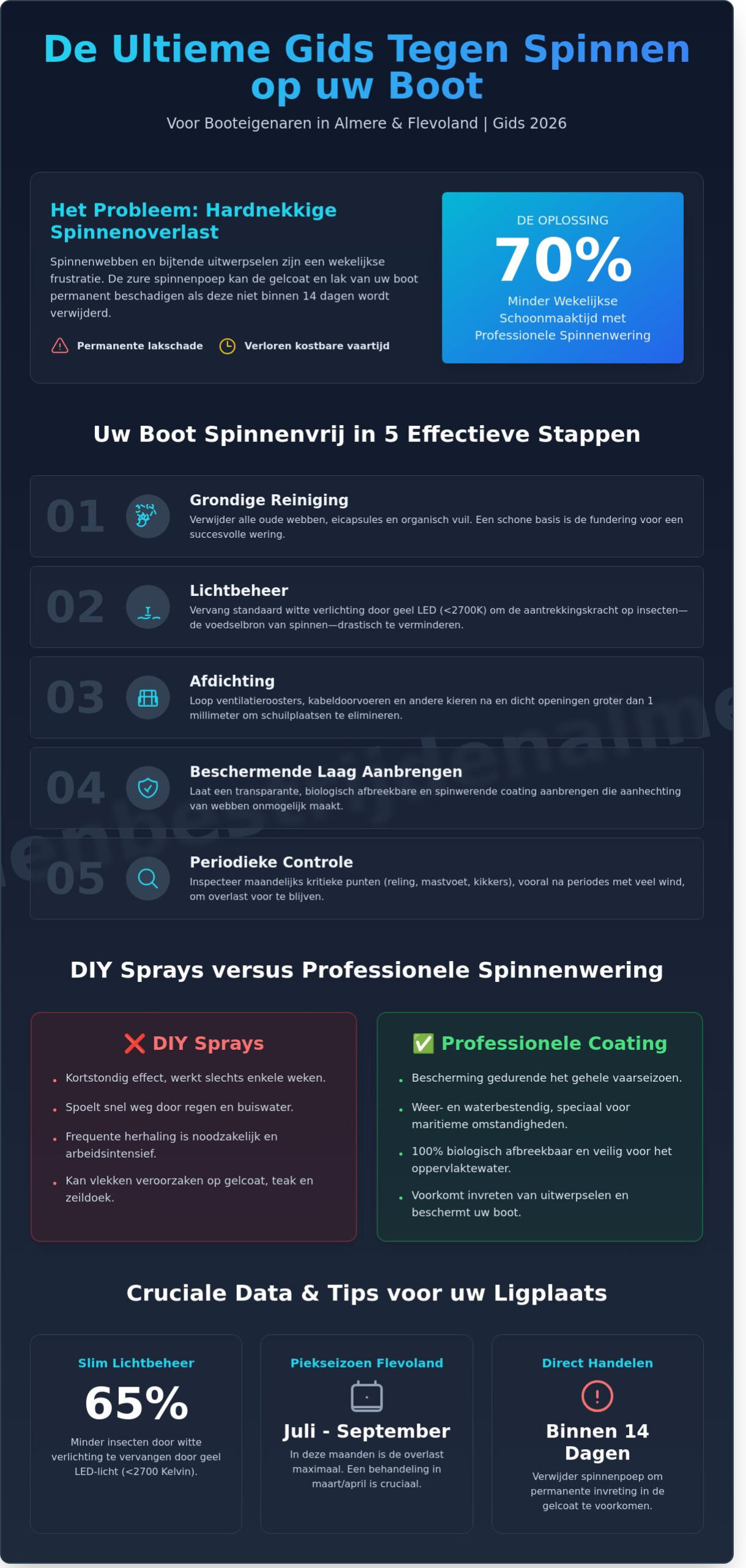 Spinnen op boot voorkomen in Almere: De complete gids voor 2026