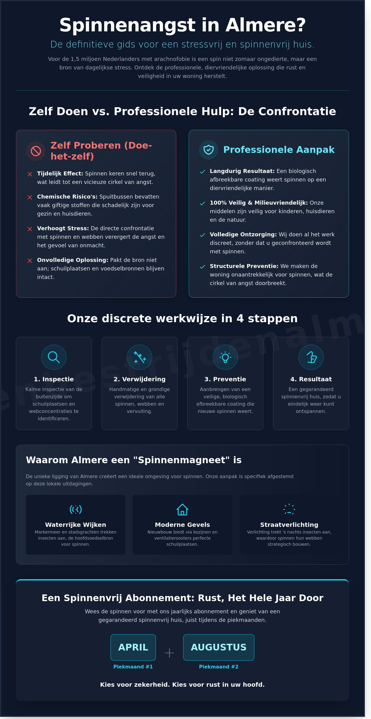 Spinnenbestrijding voor mensen met angst in Almere: Uw weg naar een zorgeloos huis
